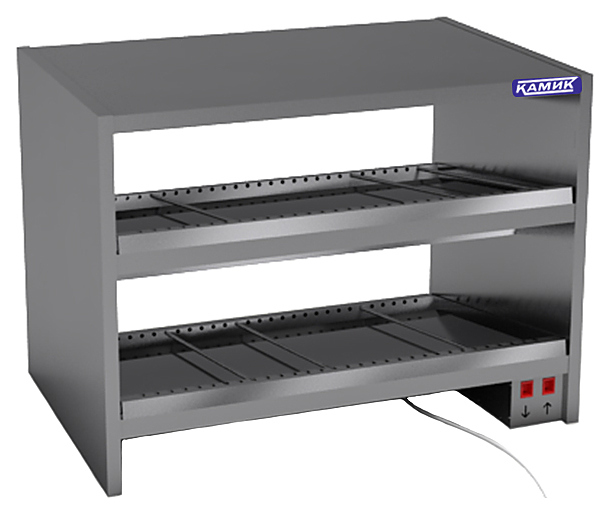 Витрина тепловая настольная (раздаточная) 2 ярусная КАМИК ВТ-322582 Подогреватели настольные ламповые