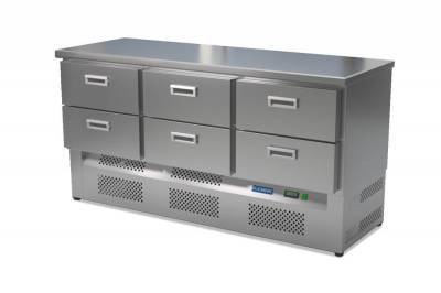 Стол холодильный кондитерский (нижний агрегат, столешница из нержавейки) с 6 ящиками КАМИК СО-44360 Столы производственные