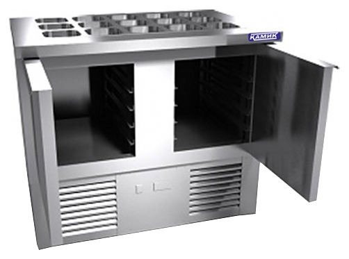Салат-бар (саладетта) холодильный с бортом и 2 ящиками (нижний агрегат) КАМИК СОН-021073КН Комбайны барные